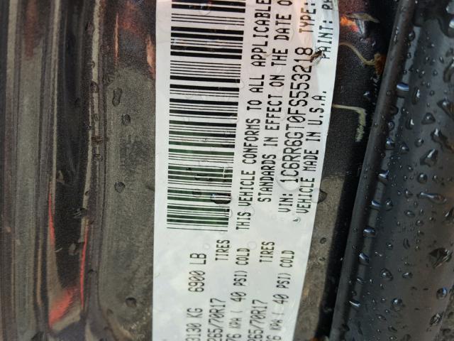 1C6RR6GT0FS553218 - 2015 RAM 1500 SLT Grafit foto 10