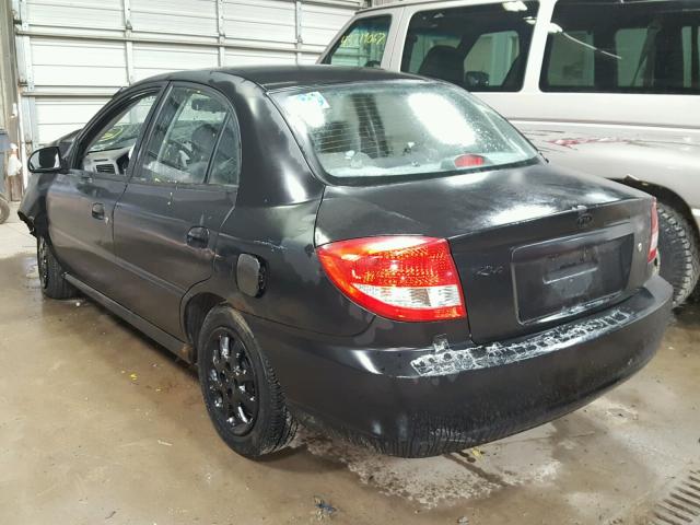 KNADC125856401045 - 2005 KIA RIO BLACK photo 3