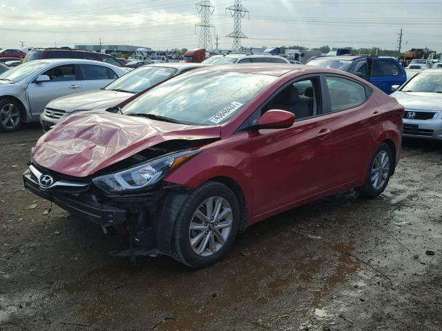 KMHDH4AE1FU277670 - 2015 HYUNDAI ELANTRA SE RED photo 2