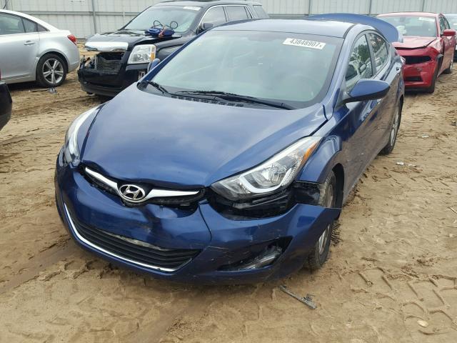 5NPDH4AE5FH578361 - 2015 HYUNDAI ELANTRA SE BLUE photo 2