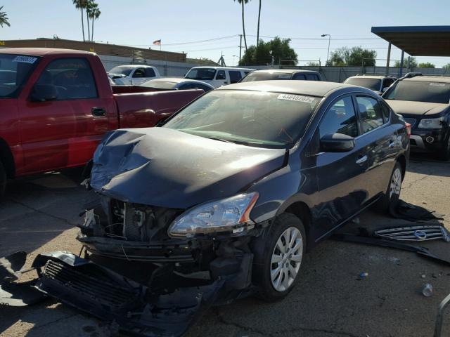 3N1AB7AP2EL653767 - 2014 NISSAN SENTRA S TEAL photo 2