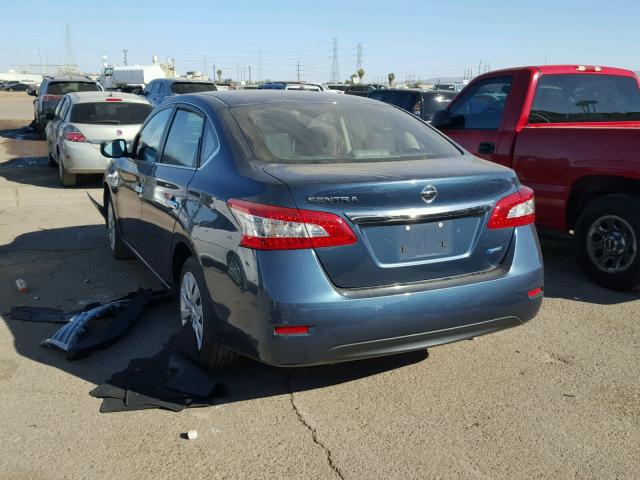 3N1AB7AP2EL653767 - 2014 NISSAN SENTRA S TEAL photo 3