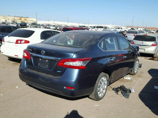 3N1AB7AP2EL653767 - 2014 NISSAN SENTRA S TEAL photo 4