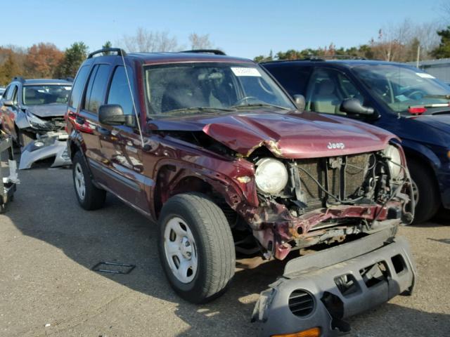 1J4GL48K93W660990 - 2003 JEEP LIBERTY MAROON photo 1