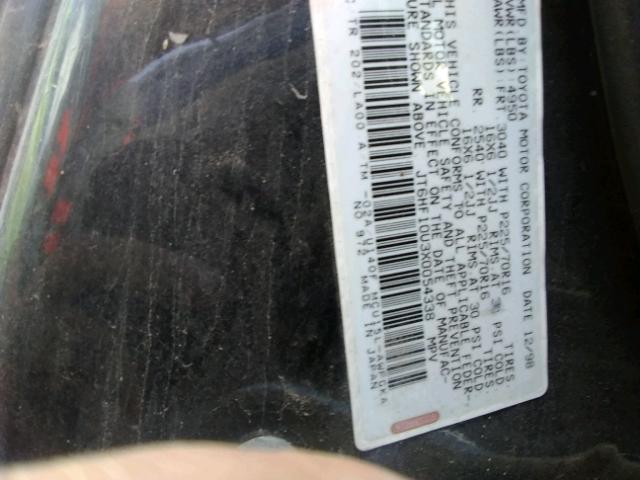 JT6HF10U3X0054338 - 1999 LEXUS RX BLACK photo 10