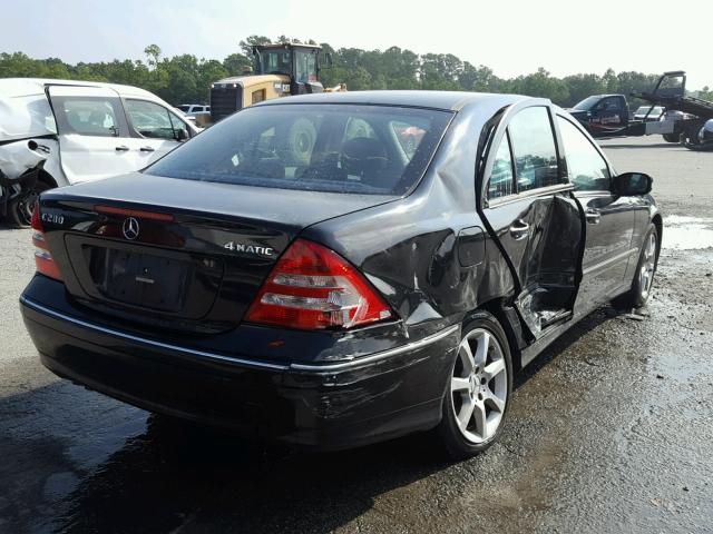 WDBRF92H87F892050 - 2007 MERCEDES-BENZ C 280 4MAT BLACK photo 4