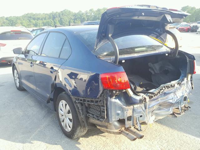 3VW2K7AJXEM334850 - 2014 VOLKSWAGEN JETTA BASE 蓝色 照片 3