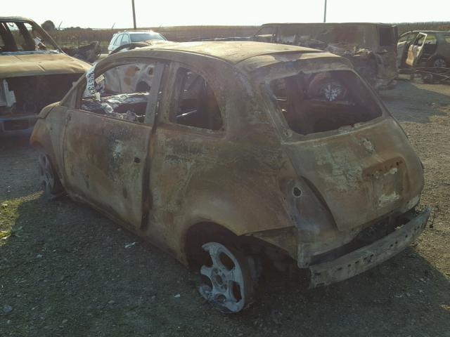 3C3CFFGE1FT623210 - 2015 FIAT 500 ELECTR BURN photo 3