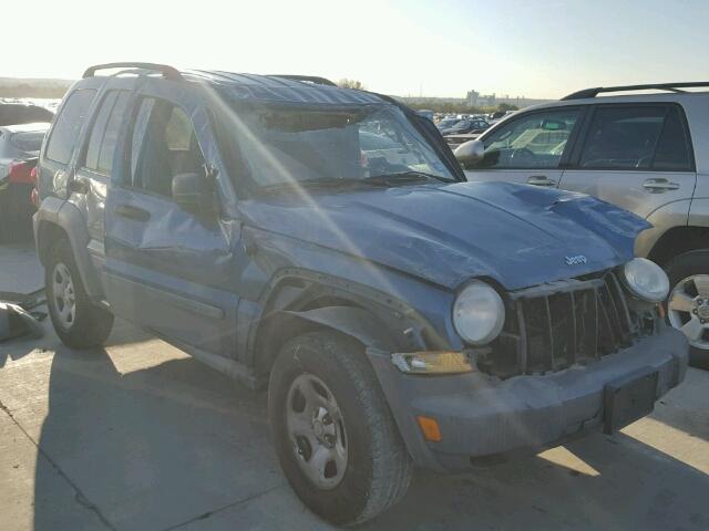 1J4GK48K95W718408 - 2005 JEEP LIBERTY SP BLUE photo 1