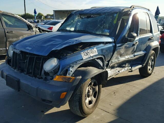 1J4GK48K95W718408 - 2005 JEEP LIBERTY SP BLUE photo 2
