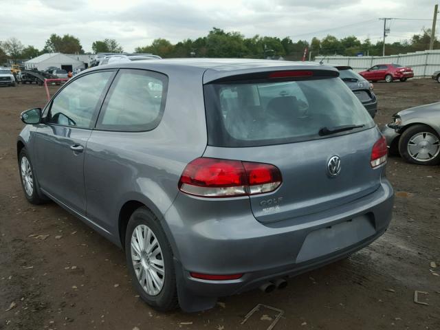 WVWAB7AJ1BW105399 - 2011 VOLKSWAGEN GOLF GRAY photo 3