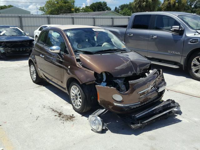 3C3CFFER0CT223494 - 2012 FIAT 500 LOUNGE BROWN photo 1