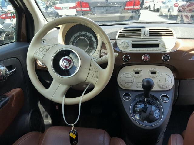 3C3CFFER0CT223494 - 2012 FIAT 500 LOUNGE BROWN photo 9