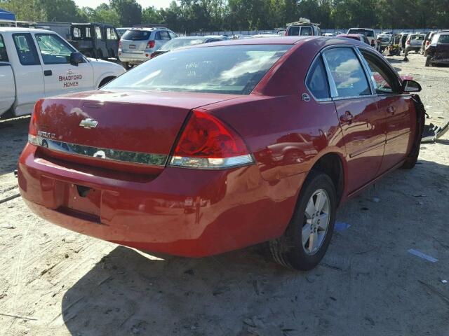 2G1WT55N689160655 - 2008 CHEVROLET IMPALA RED photo 4