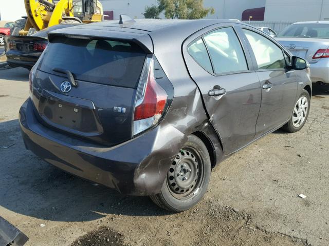 JTDKDTB32F1111626 - 2015 TOYOTA PRIUS C GRAY photo 4