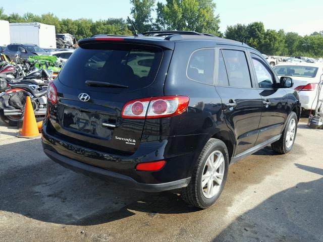 5NMSK4AG6AH386527 - 2010 HYUNDAI SANTA FE L BLACK photo 4