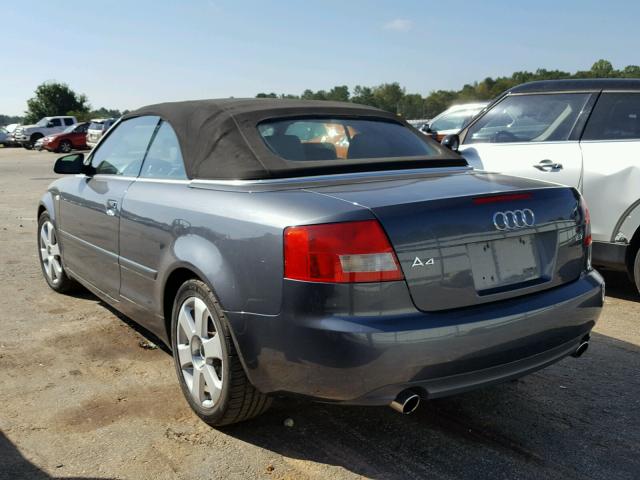 WAUAC48H05K011053 - 2005 AUDI A4 GRAY photo 3