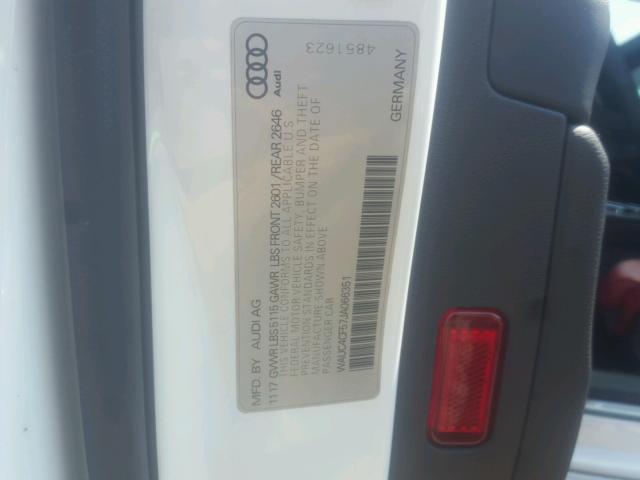 WAUC4CF57JA066351 - 2018 AUDI S5 PRESTIG WHITE photo 10