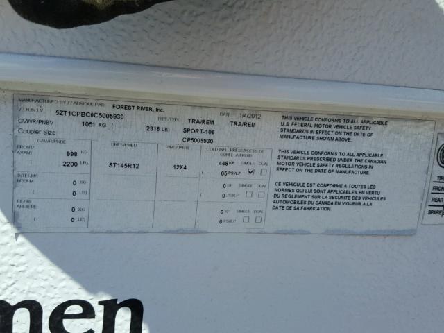 5ZT1CPBC0C5005930 - 2012 CLIP CLIPPER WHITE photo 10