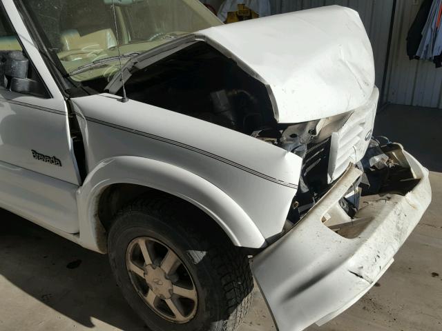 1GHDT13W712172198 - 2001 OLDSMOBILE BRAVADA WHITE photo 9