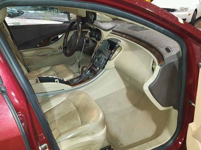 1G4GC5EG9AF258813 - 2010 BUICK LACROSSE C RED photo 5