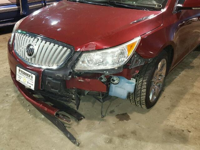 1G4GC5EG9AF258813 - 2010 BUICK LACROSSE C RED photo 9