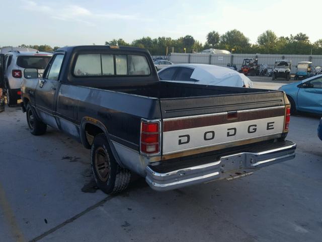 1B7HE16Y1NS652953 - 1992 DODGE D-SERIES BLACK photo 3