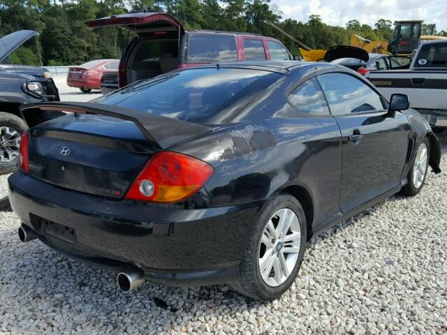 KMHHN65F44U117594 - 2004 HYUNDAI TIBURON BLACK photo 4