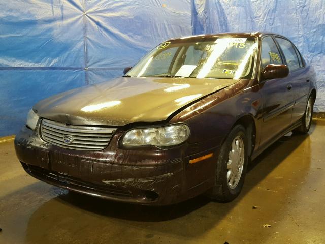 1G1NE52J1X6180390 - 1999 CHEVROLET MALIBU LS მუქწითელი ფოტო 2