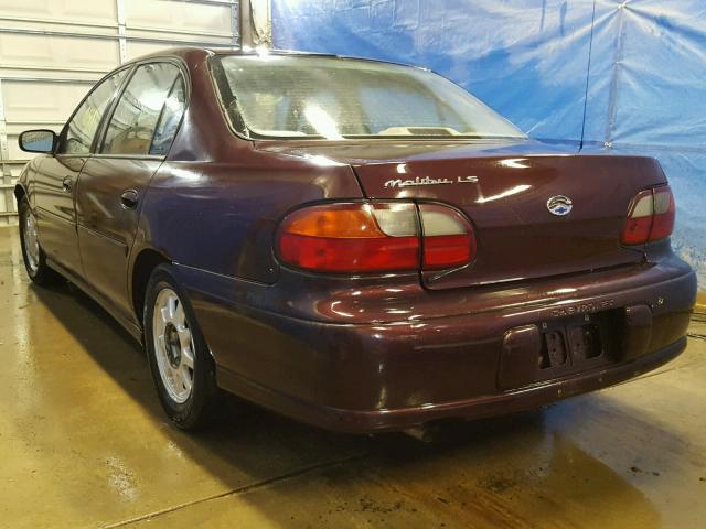 1G1NE52J1X6180390 - 1999 CHEVROLET MALIBU LS მუქწითელი ფოტო 3