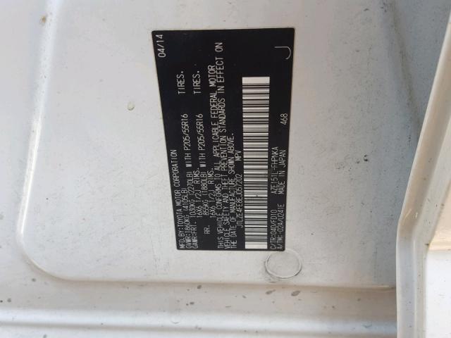 JTLZE4FE8EJ057202 - 2014 TOYOTA SCION XB თეთრი ფოტო 10