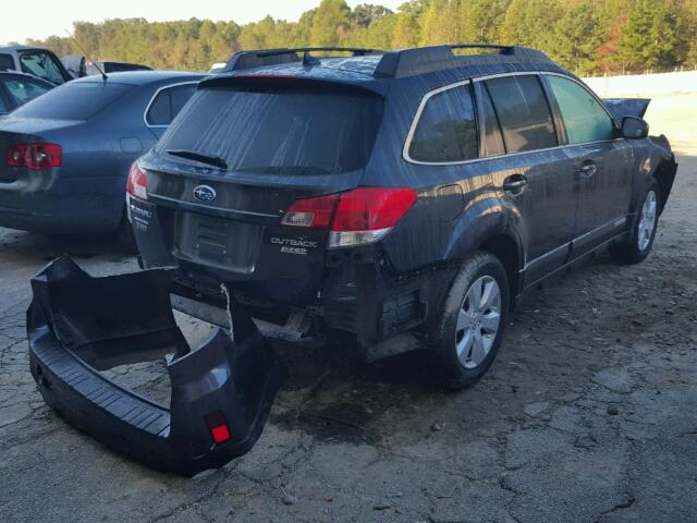 4S4BRBLC7B3311678 - 2011 SUBARU OUTBACK GRAY photo 4