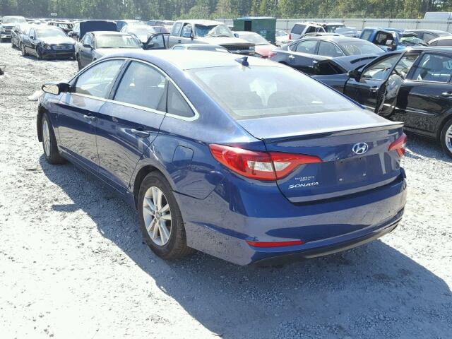 5NPE24AF5FH076805 - 2015 HYUNDAI SONATA BLUE photo 3