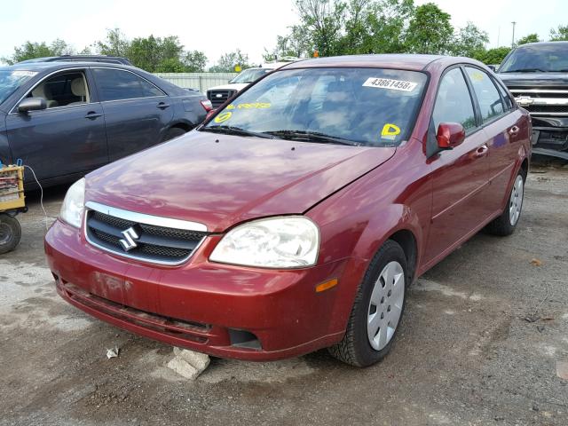 KL5JD56Z67K498950 - 2007 SUZUKI FORENZA BA RED photo 2