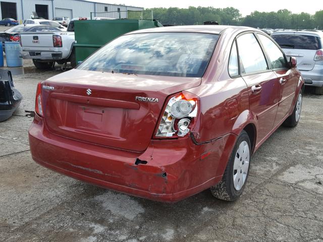 KL5JD56Z67K498950 - 2007 SUZUKI FORENZA BA RED photo 4