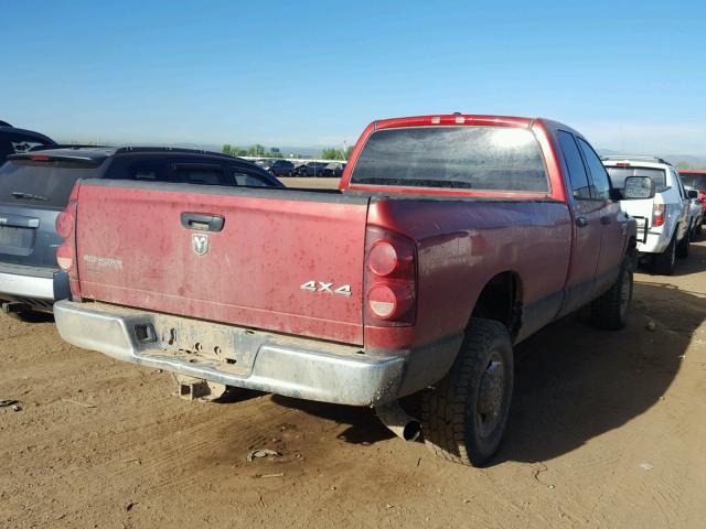 3D7KS28A07G818075 - 2007 DODGE RAM 2500 S მუქწითელი ფოტო 4