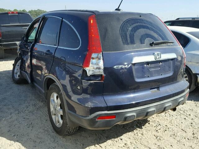 JHLRE38739C002464 - 2009 HONDA CR-V EXL BLUE photo 3