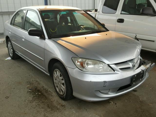 2HGES16585H518662 - 2005 HONDA CIVIC LX SILVER photo 1