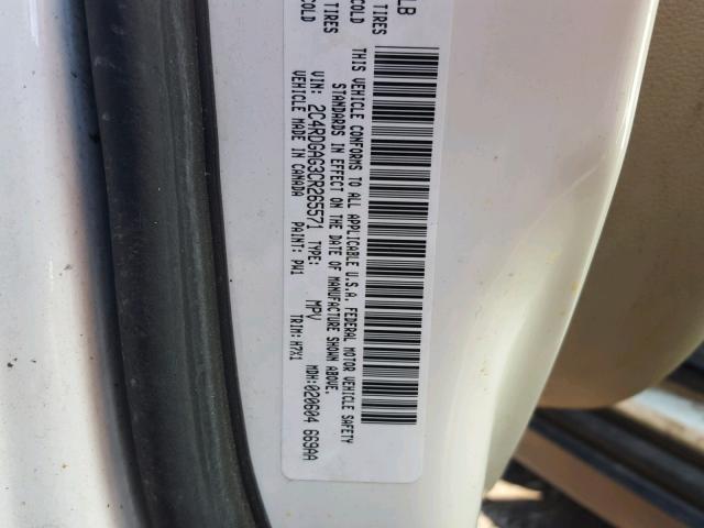 2C4RDGAG3CR265571 - 2012 DODGE RAM VAN WHITE photo 10