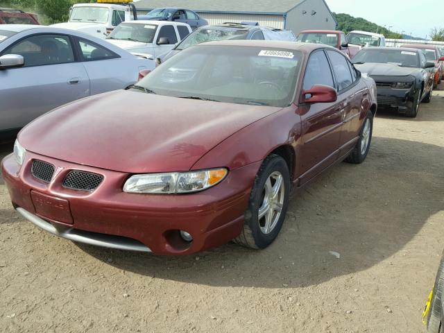 1G2WP52KXYF209096 - 2000 PONTIAC GRAND PRIX Темно-червоний фото 2