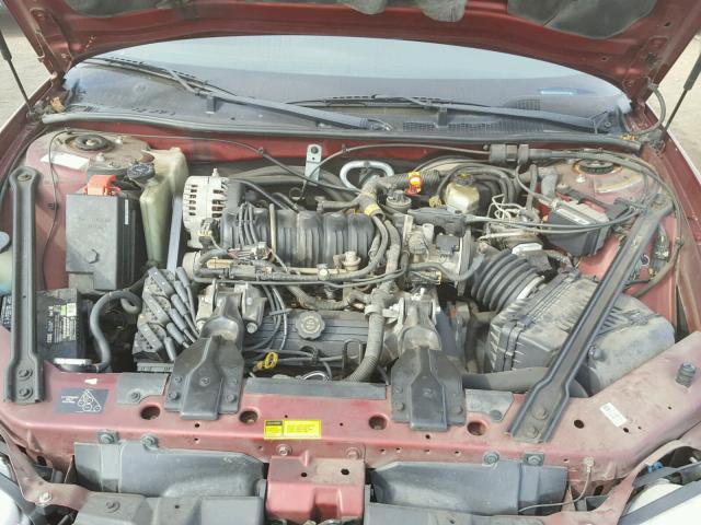 1G2WP52KXYF209096 - 2000 PONTIAC GRAND PRIX Темно-червоний фото 7