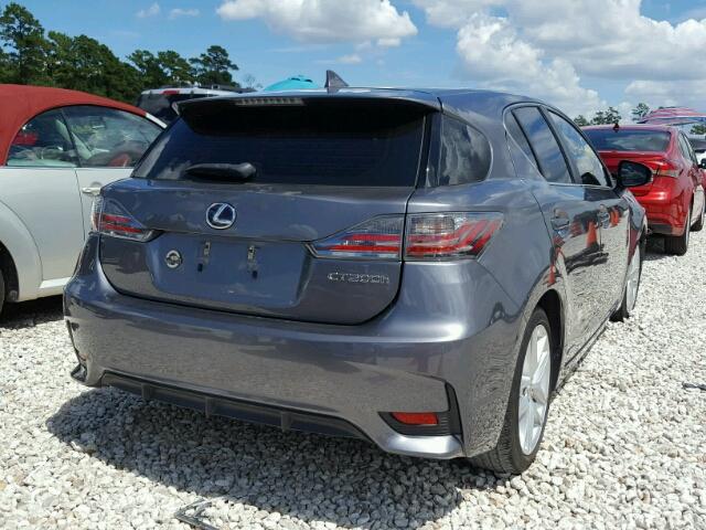 JTHKD5BHXF2211280 - 2015 LEXUS CT 200 GRAY photo 4