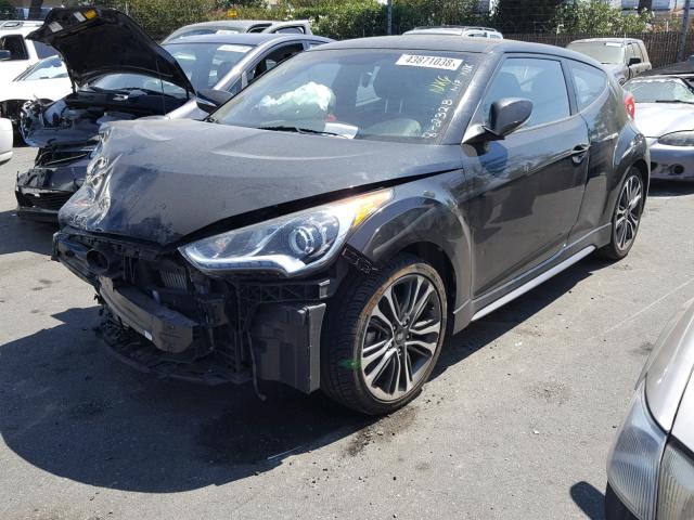 KMHTC6AEXGU249485 - 2016 HYUNDAI VELOSTER T BLACK photo 2