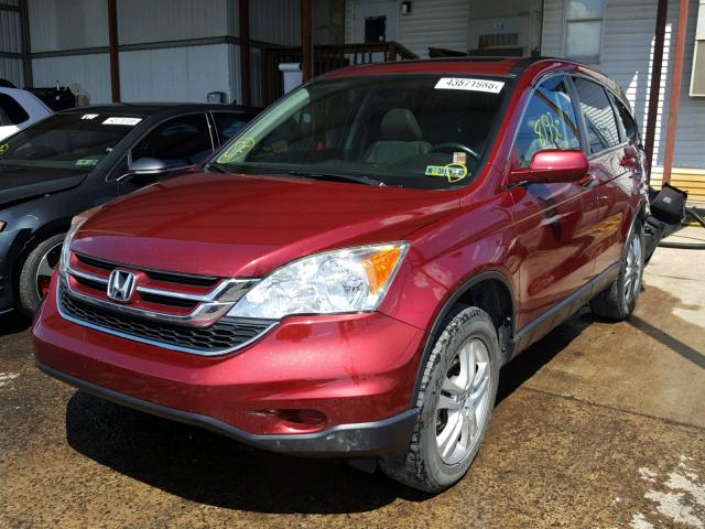 5J6RE4H75BL080649 - 2011 HONDA CR-V EXL MAROON photo 2