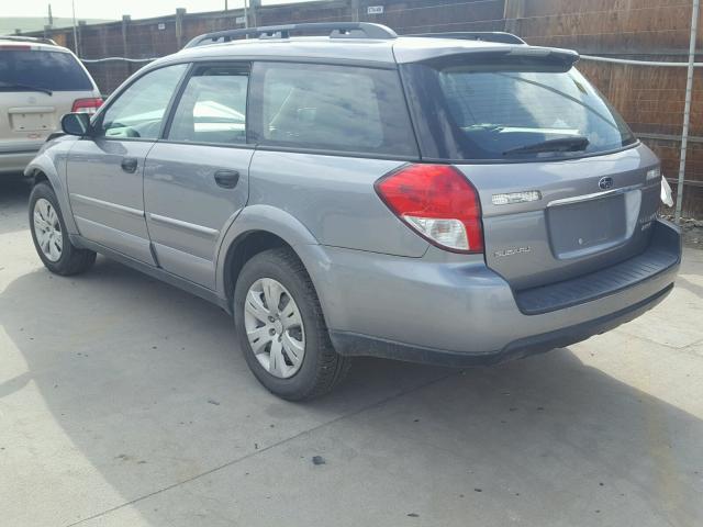 4S4BP60C587322620 - 2008 SUBARU OUTBACK SILVER photo 3