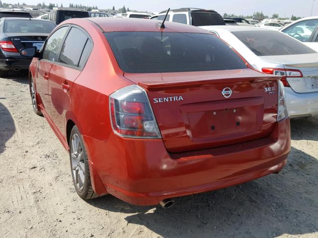 3N1CB6APXAL664089 - 2010 NISSAN SENTRA SE- RED photo 3