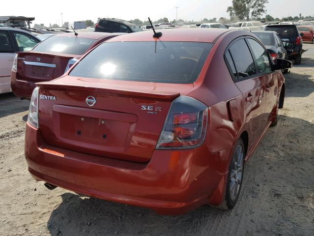 3N1CB6APXAL664089 - 2010 NISSAN SENTRA SE- RED photo 4