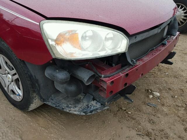 1G1ZS58F97F197032 - 2007 CHEVROLET MALIBU LS წითელი ფოტო 9