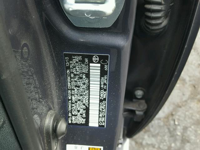 JTDKN3DU5E1772987 - 2014 TOYOTA PRIUS 石墨色 照片 10