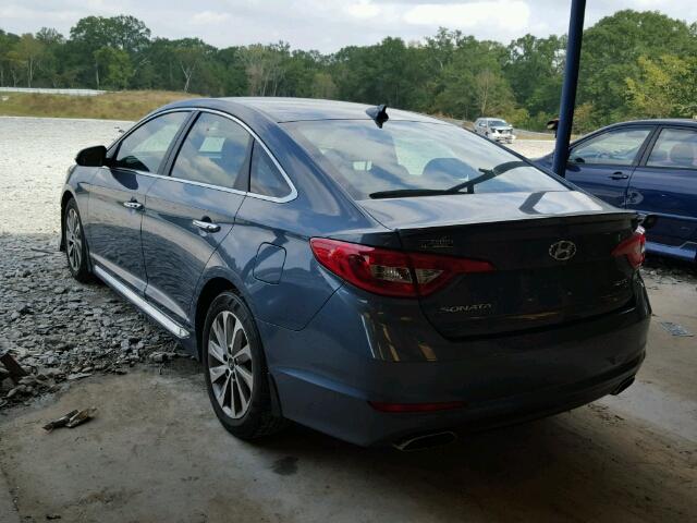 5NPE34AF1FH241181 - 2015 HYUNDAI SONATA SPO BLUE photo 3